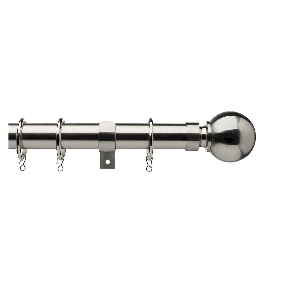Universal extendable satin steel curtain pole 120-200cm