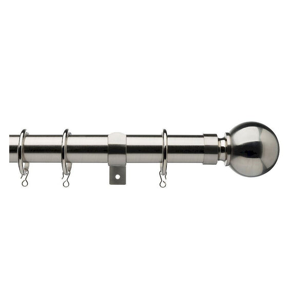 Universal extendable satin steel curtain pole 120-200cm