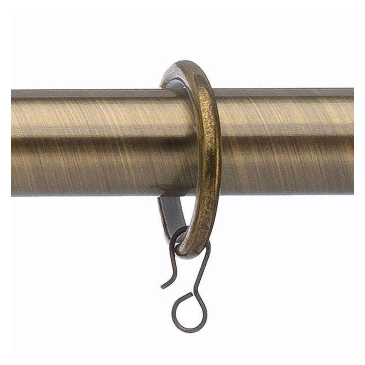 Universal 19mm antique brass lined metal curtain rings pack of 4