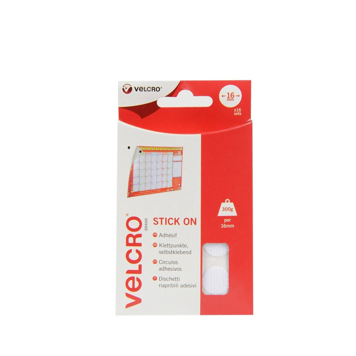 VELCRO Brand white stick on coins 16mm