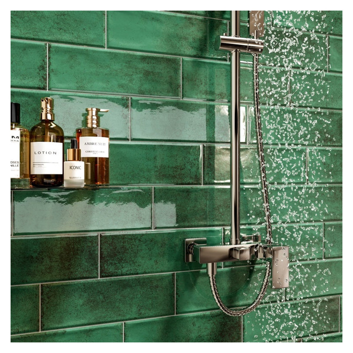 Vintage Ceramic Wall Tile 300 x 100 x 7mm - 0.84m2 Green, view 2