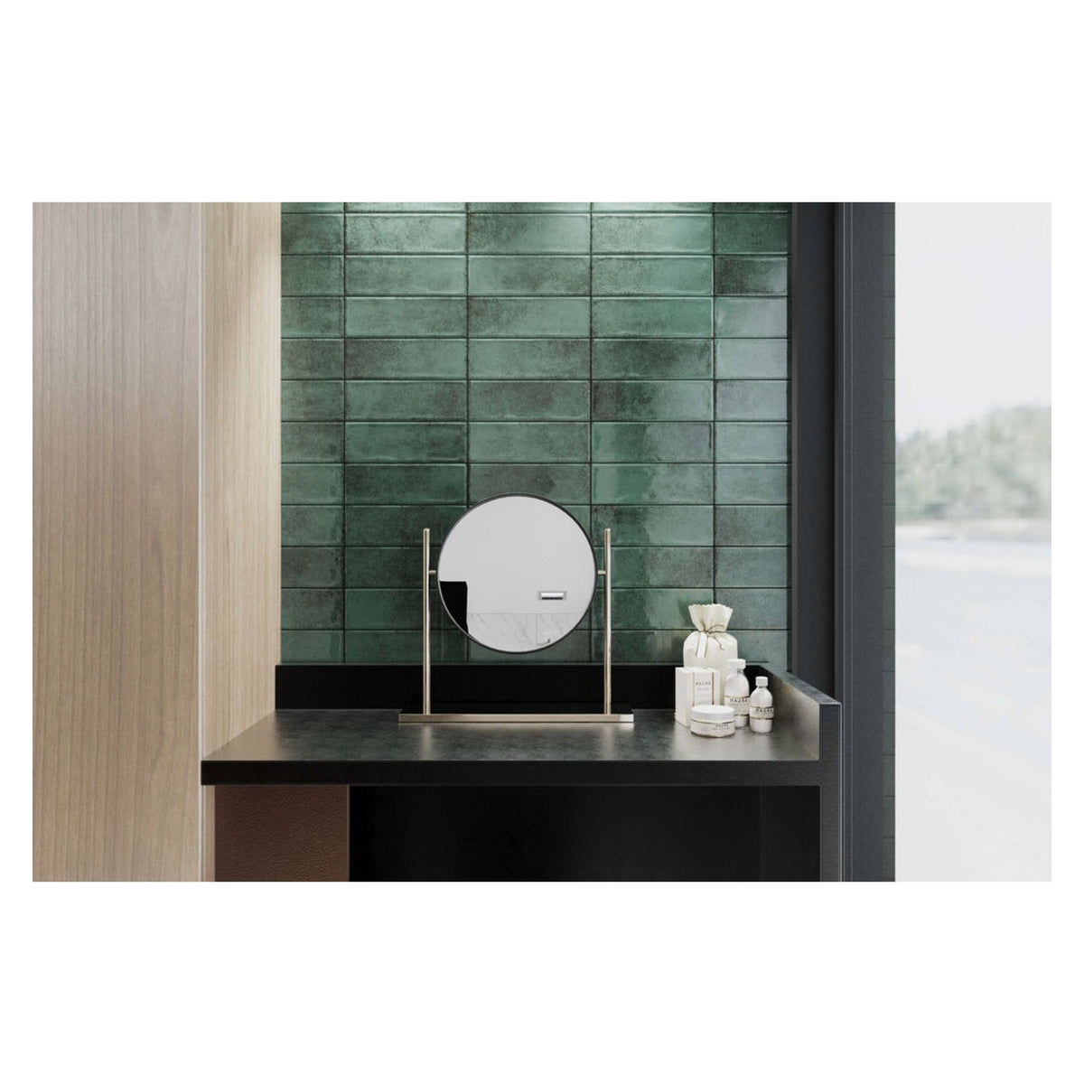 Vintage Ceramic Wall Tile 300 x 100 x 7mm - 0.84m2 Green, view 3