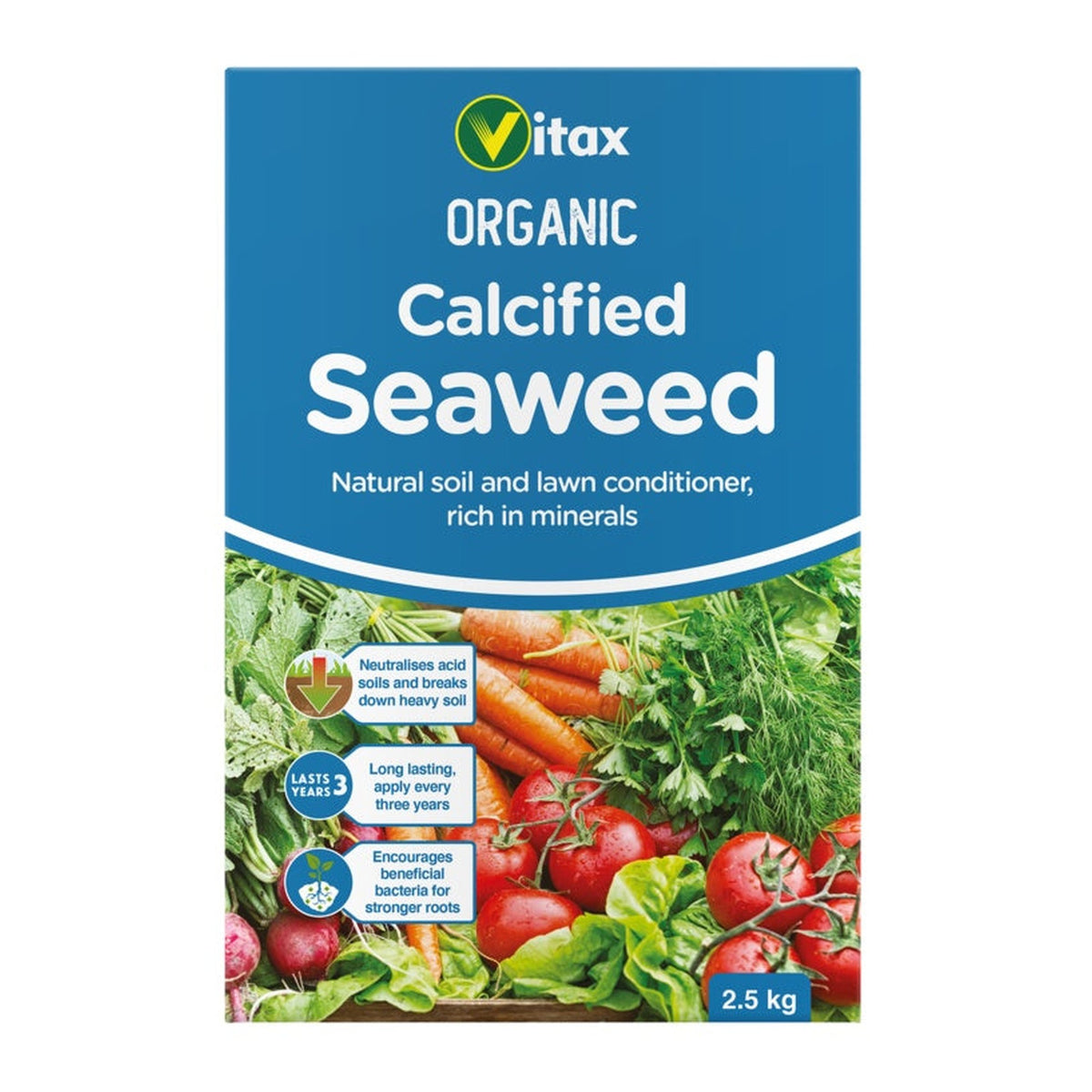 Vitax calcified seaweed soil and lawn conditioner, 2.5kg