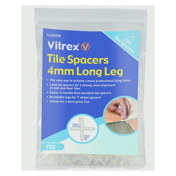 Vitrex long leg tile spacers, 4 x 250