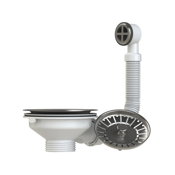 Viva stainless steel basket strainer waste with overflow