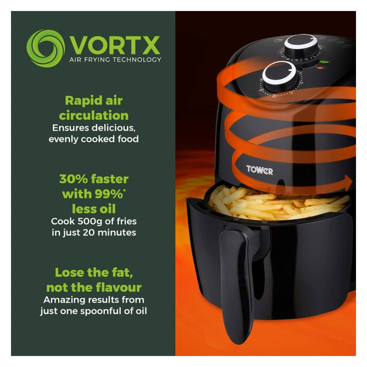 Vortx Black Air Fryer - 2L, view 3