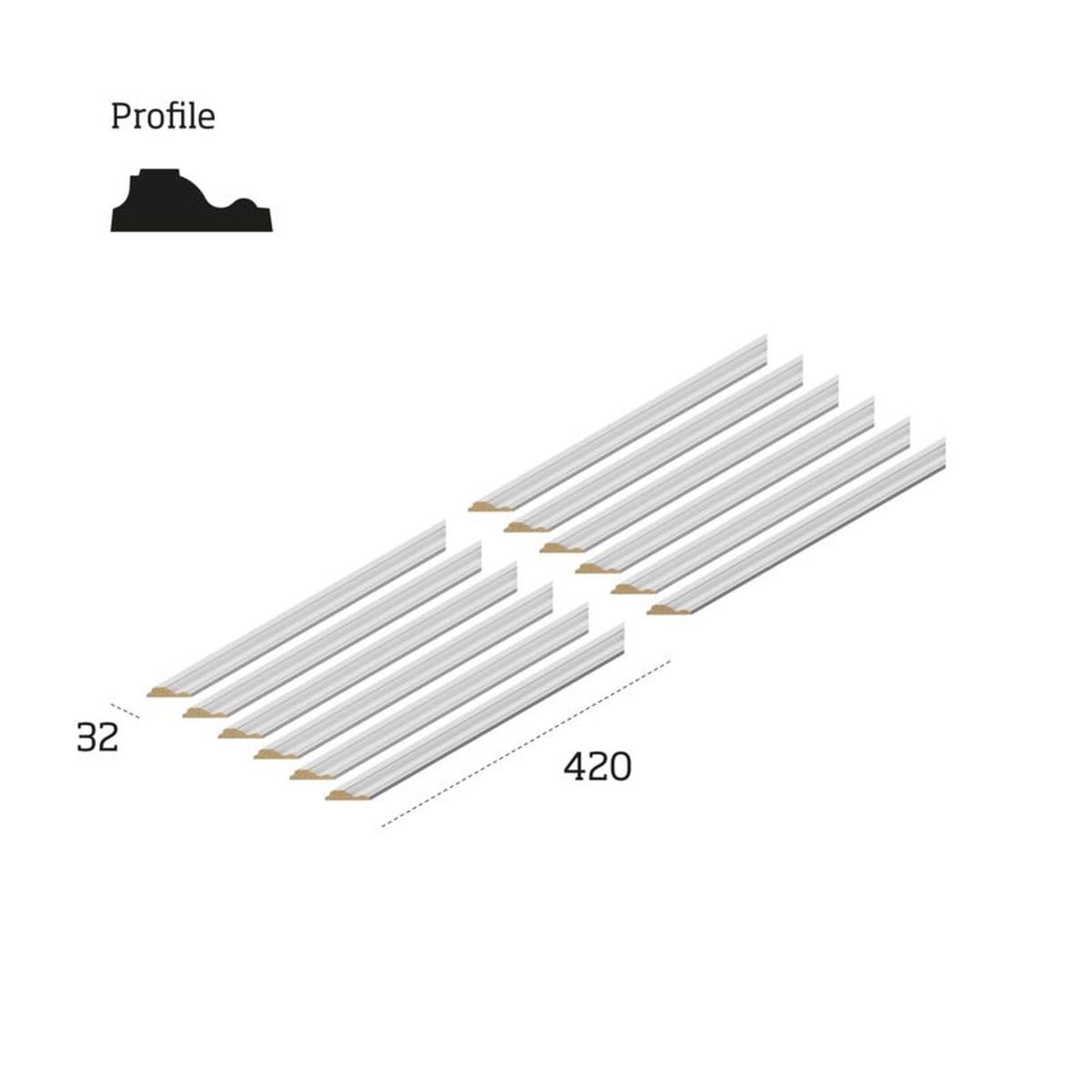 Wall Kit Ready Primed 420 x 420mm - 3 Panel, view 4