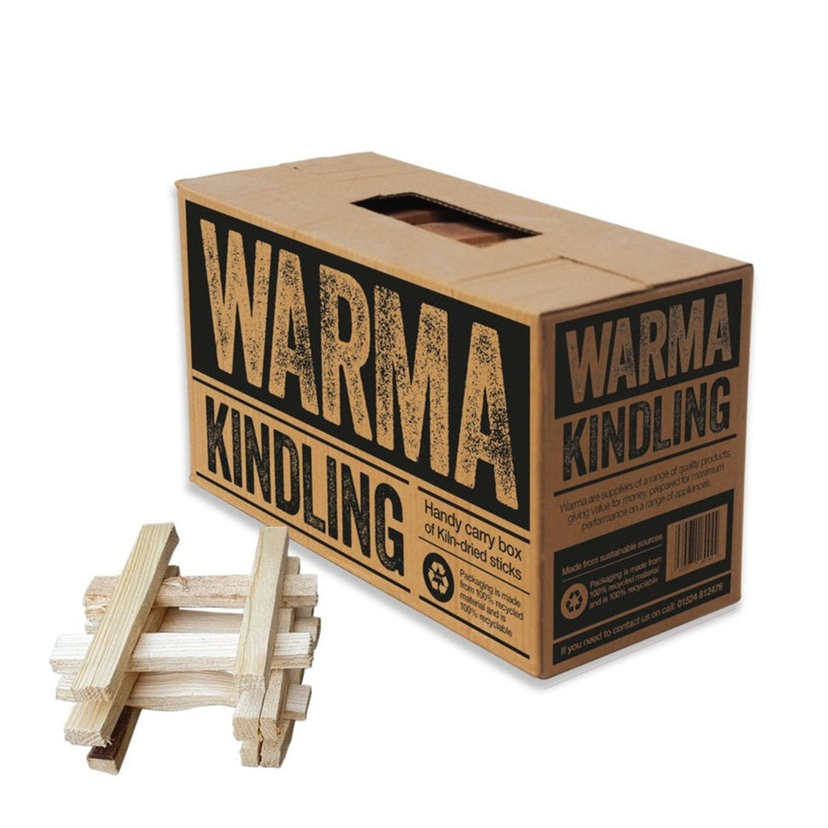 Warma large kindling box of dry kindling wood
