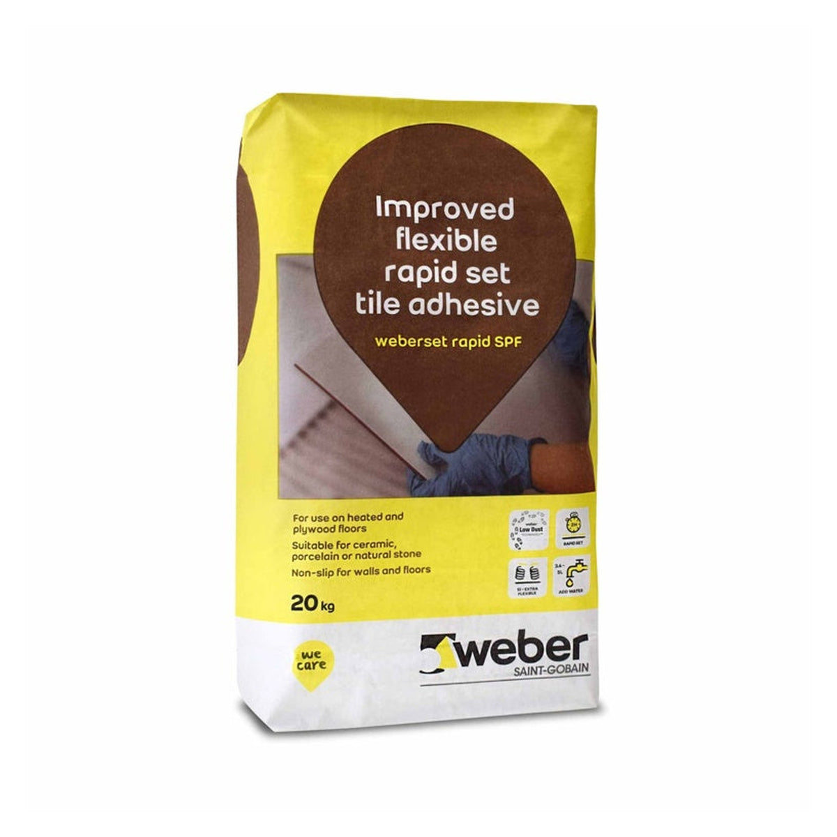 Weber Set Rapid SPF flexible tile adhesive grey 20kg