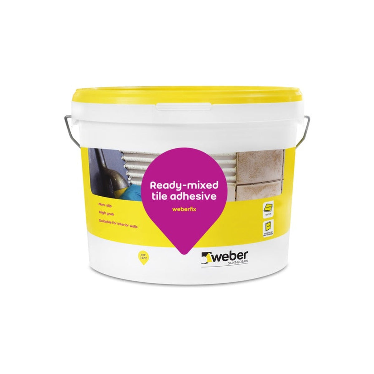 Weberfix water resistant tile adhesive 15kg tub