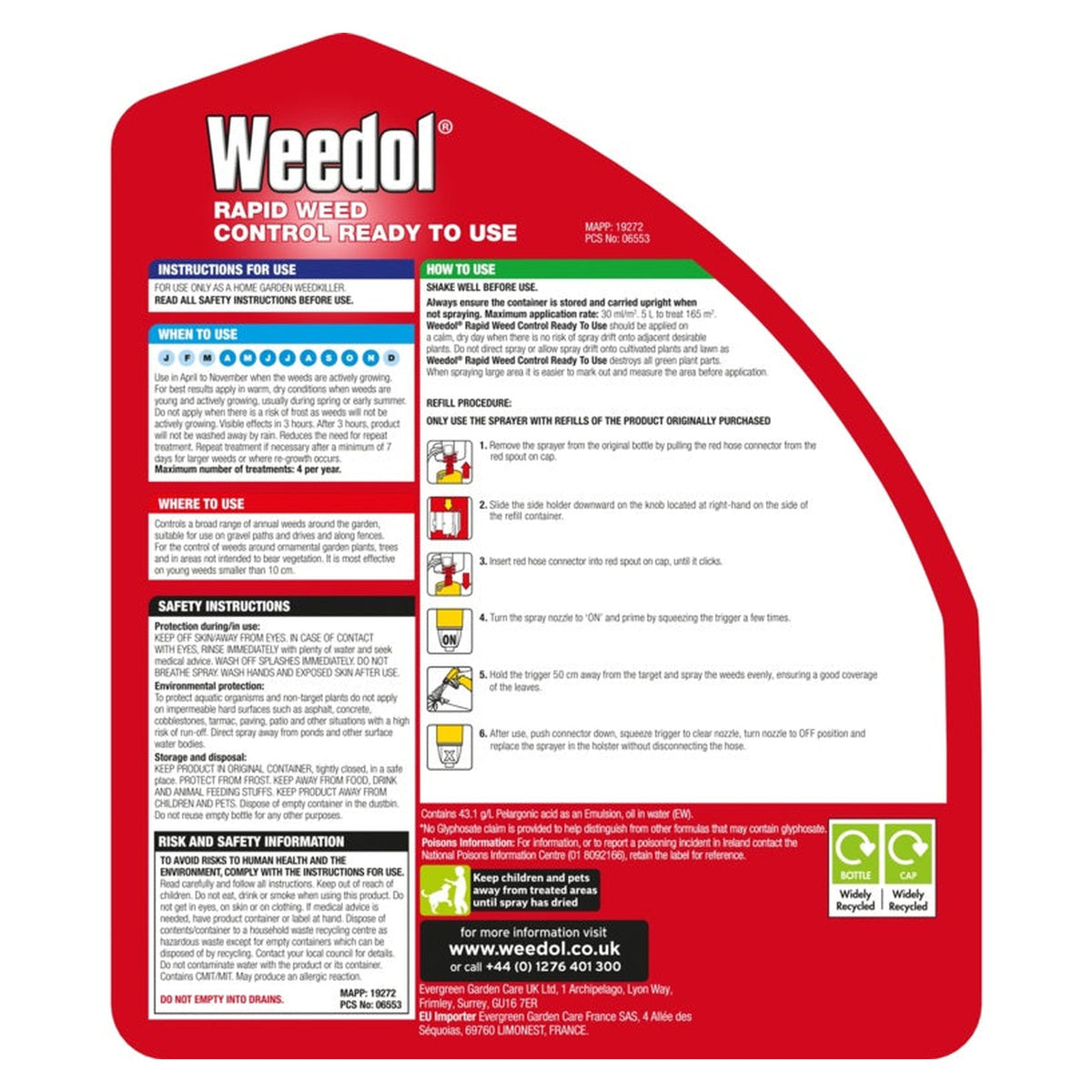 Weedol Rapid weed control ready to use 5L refill, view 2