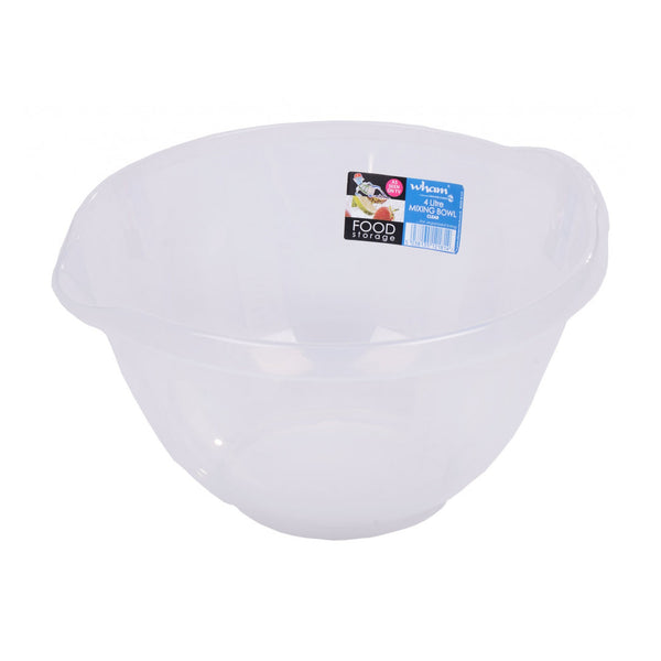 Wham 4 litre clear mixing bowl with handle and spout