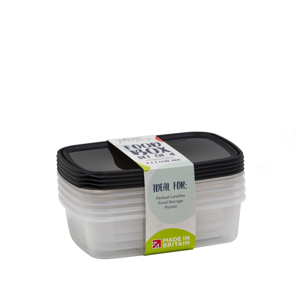 Wham set of 4 reusable 1L food storage boxes