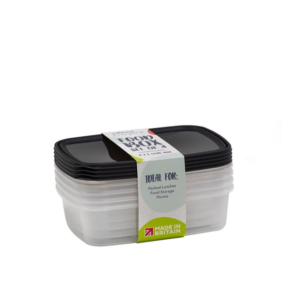 Wham set of 4 reusable 1L food storage boxes