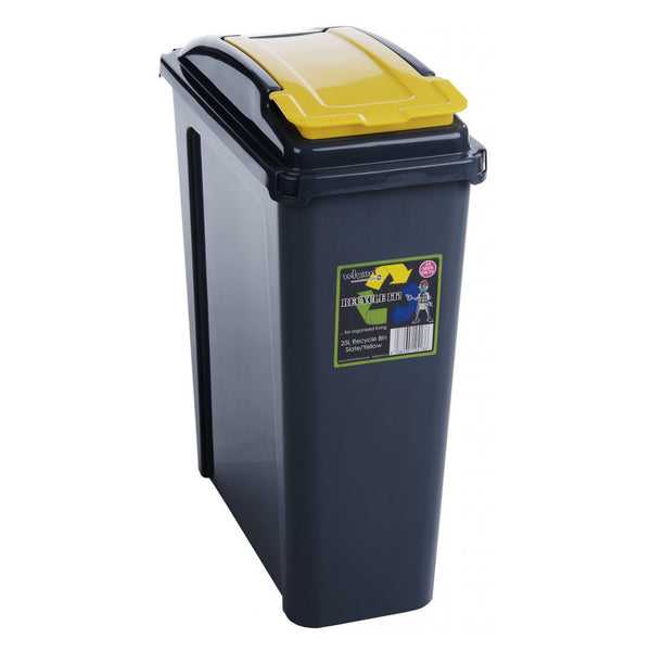 Wham yellow 25 litre slimline recycling bin