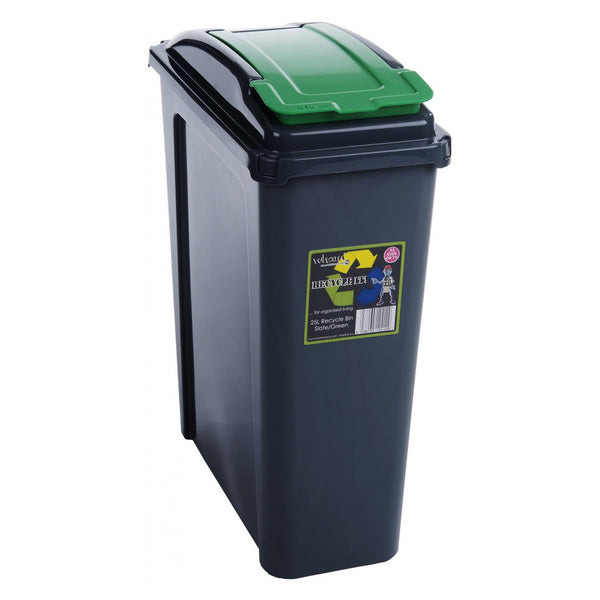 Wham 25L green slimline recycling bin