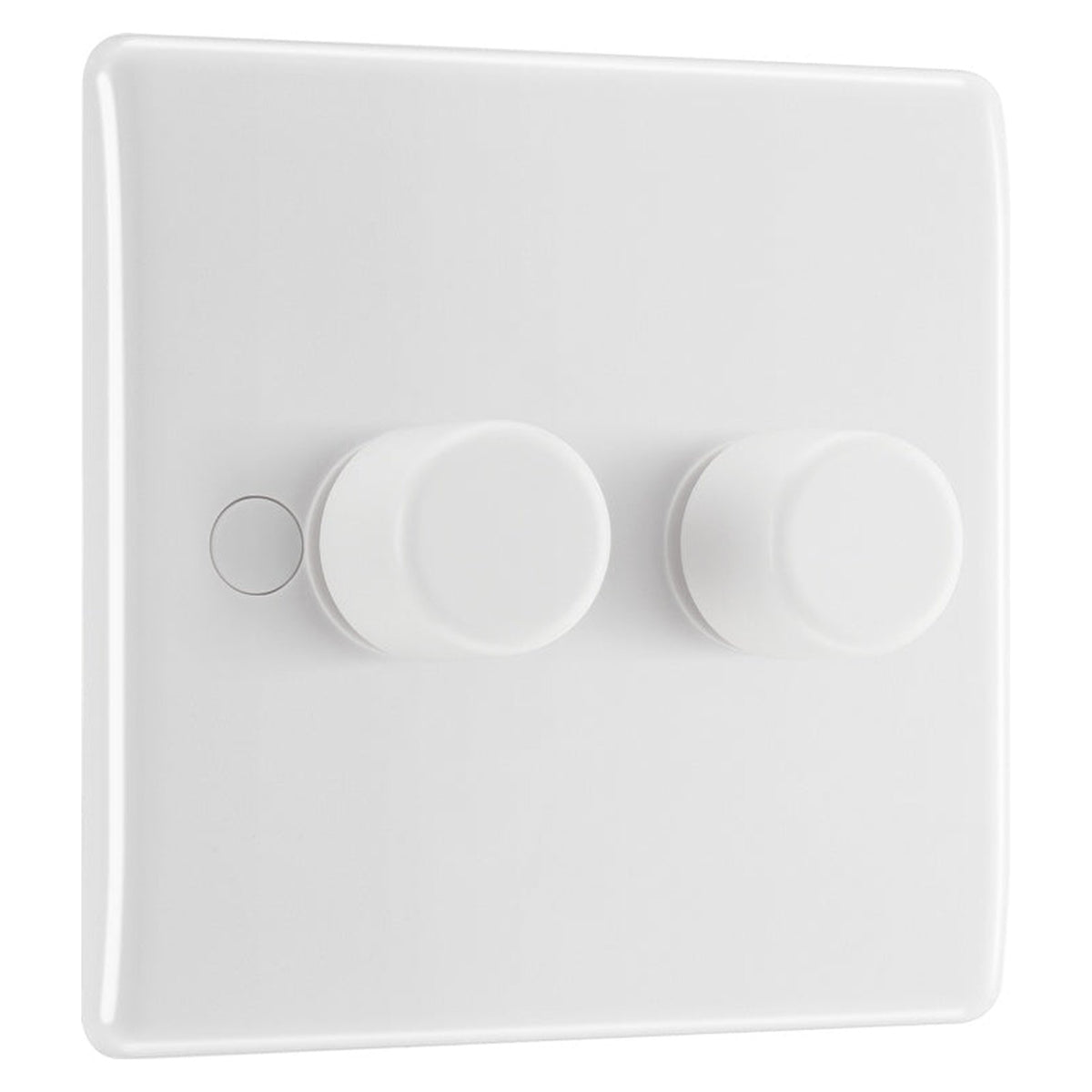 White Moulded Double 2 Way Dimmer Switch - 200w