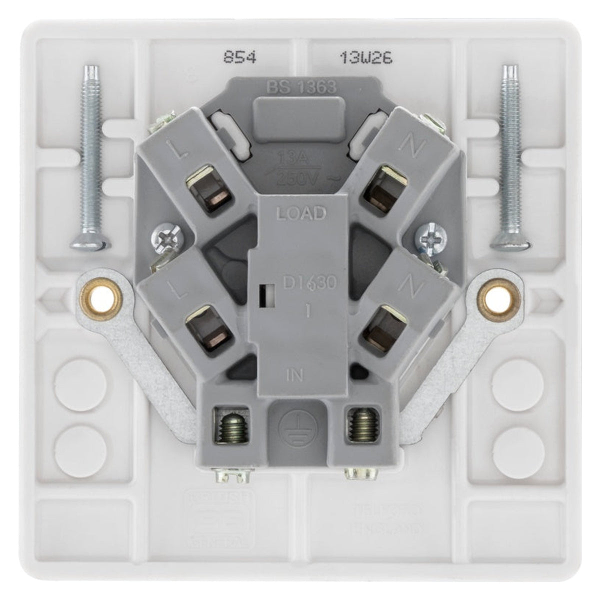 White Unswitched Connection Unit Fused - 13amp, view 6