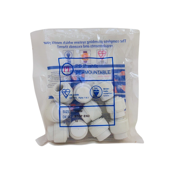 Whitespeed 15mm push-fit stop ends