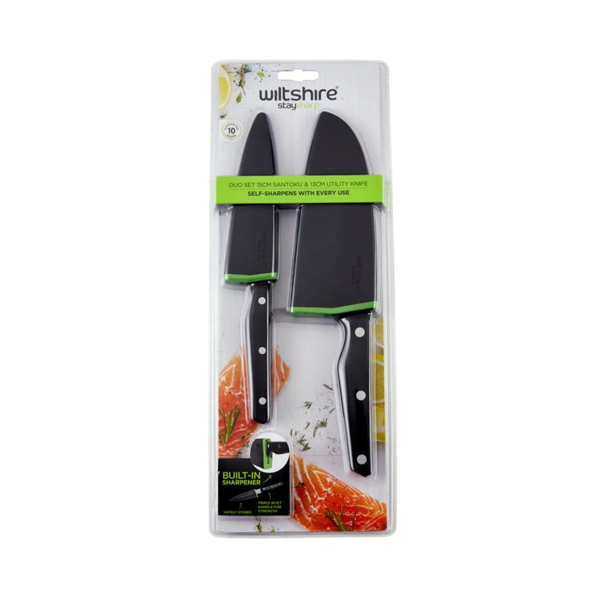 Wiltshire Staysharp Santoku and utility knife duo set
