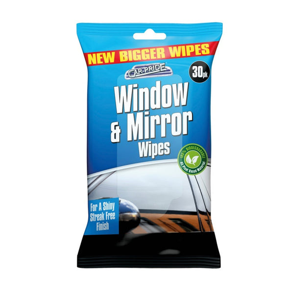 Window & Mirror Wipes - Pack 30