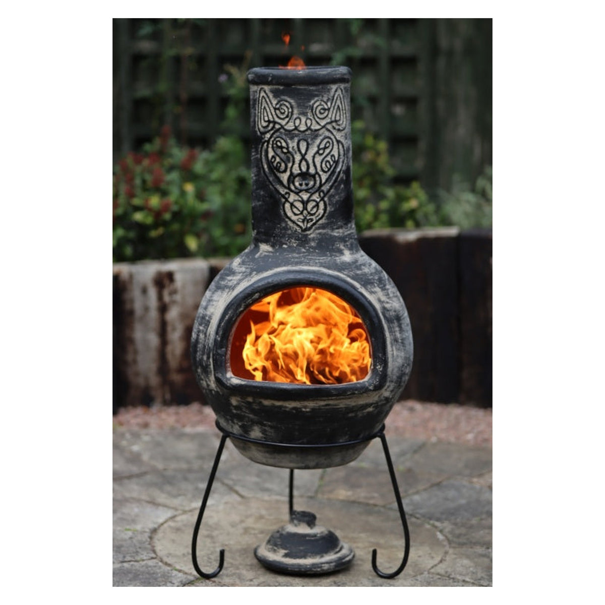 Wolf Charcoal Mexican Chimenea - 110cm