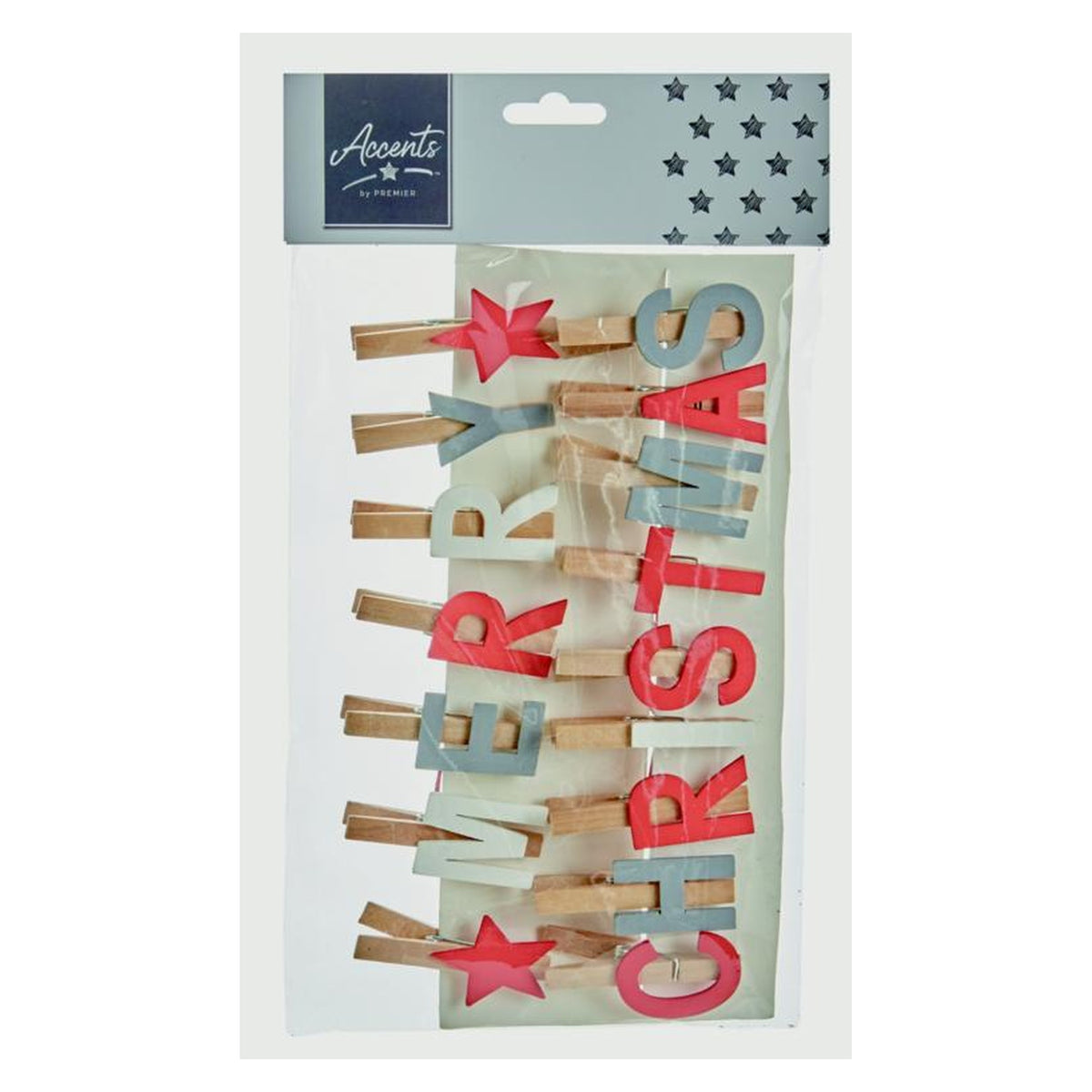 Wooden Merry Christmas Pegs - 16 Piece