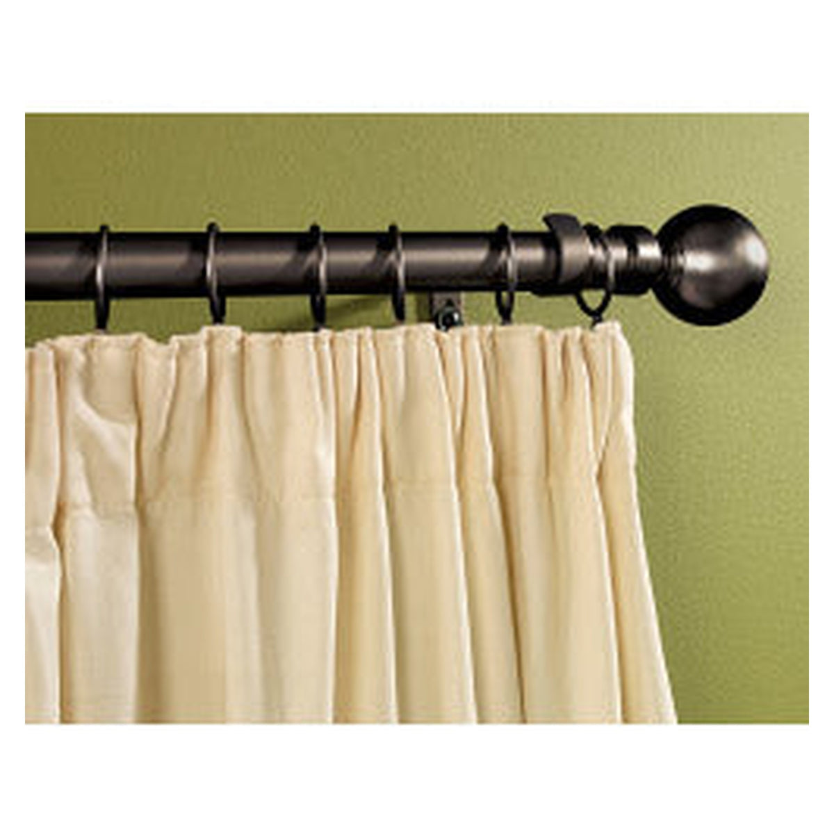 Woodside black metal extending curtain pole 120-210cm