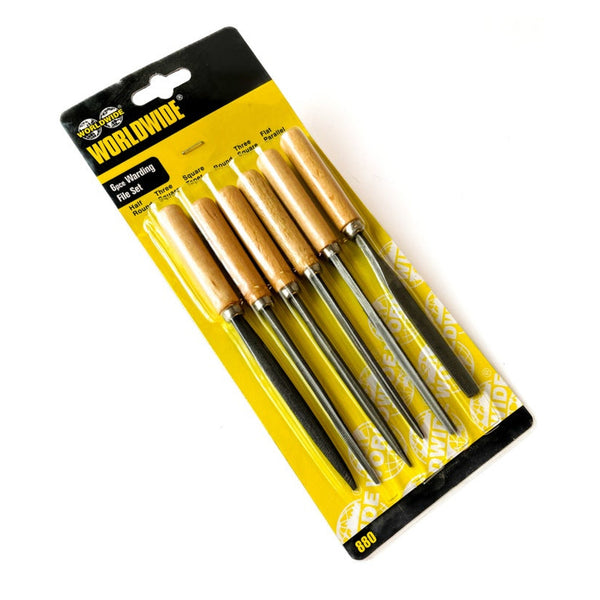Worldwide set of 6 warding files with wooden handles