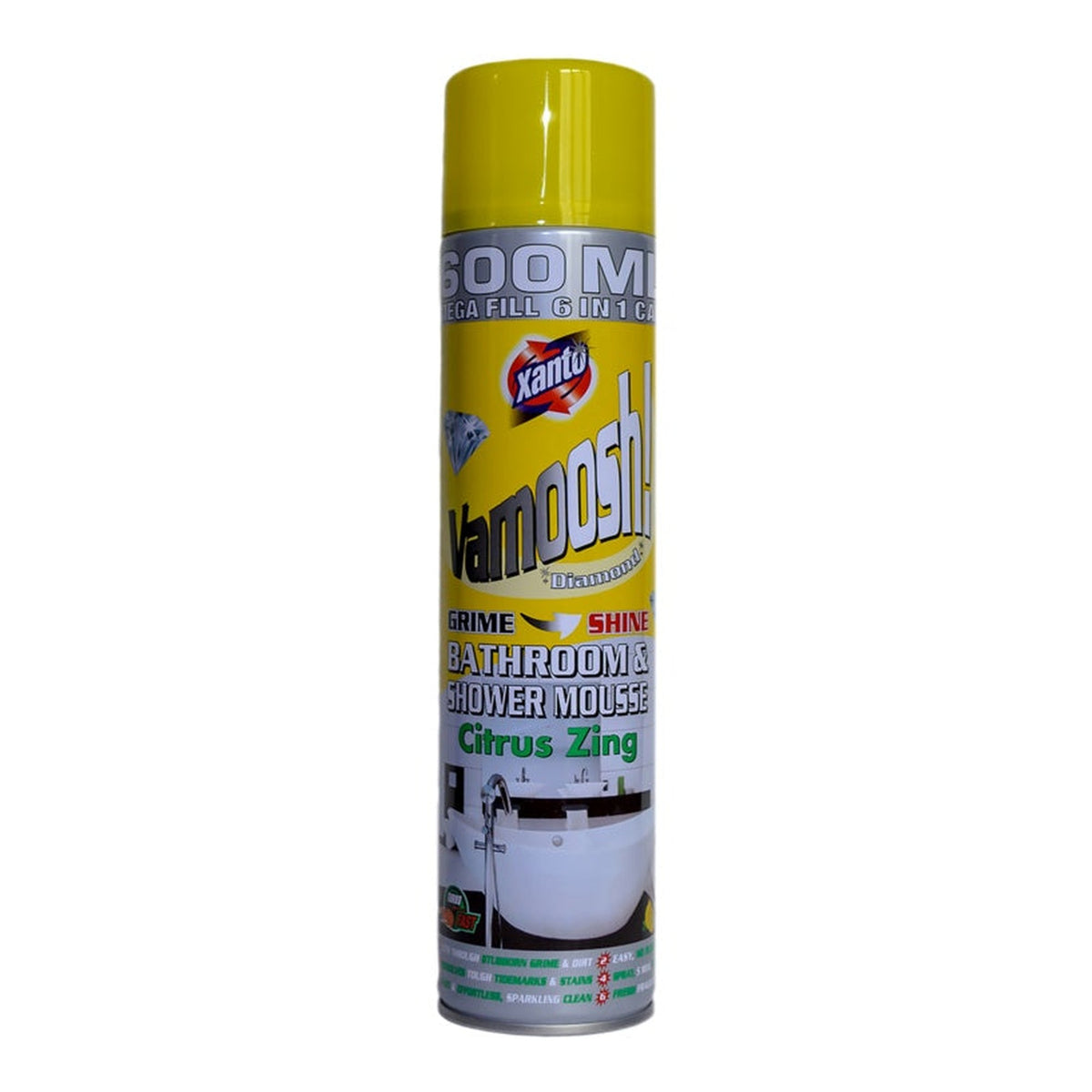 Xanto Vamoosh bathroom and shower mousse 600ml Citrus Zing