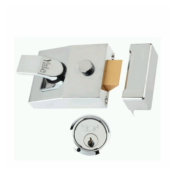 Yale P89 security lock nightlatch in polished chrome 60mm