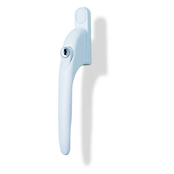 Yale white PVCu locking window handle with key