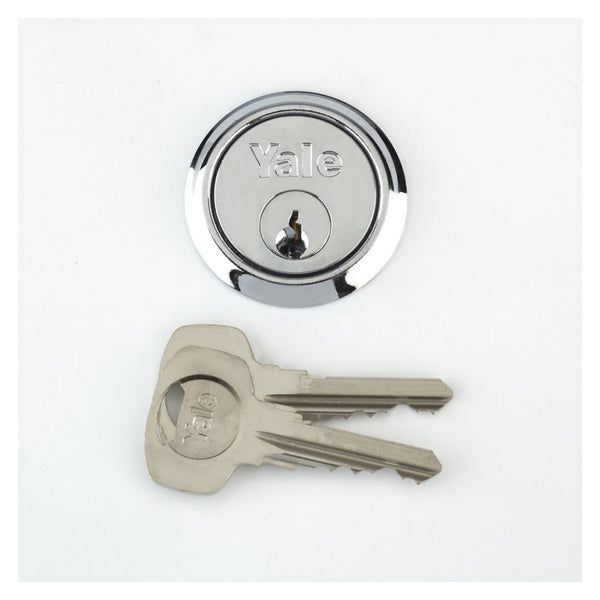 Yale replacement rim cylinder in satin chrome