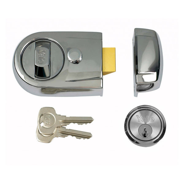 Yale Y3 nightlatch in chrome in Visi pack