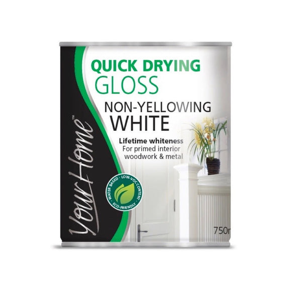 Your Home Quick Drying Gloss 750ml tin in Brilliant White