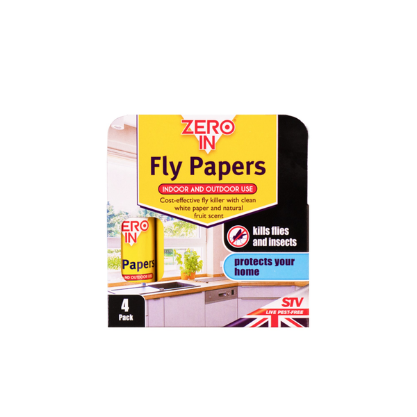 Pack of 4 Zero In sticky fly papers