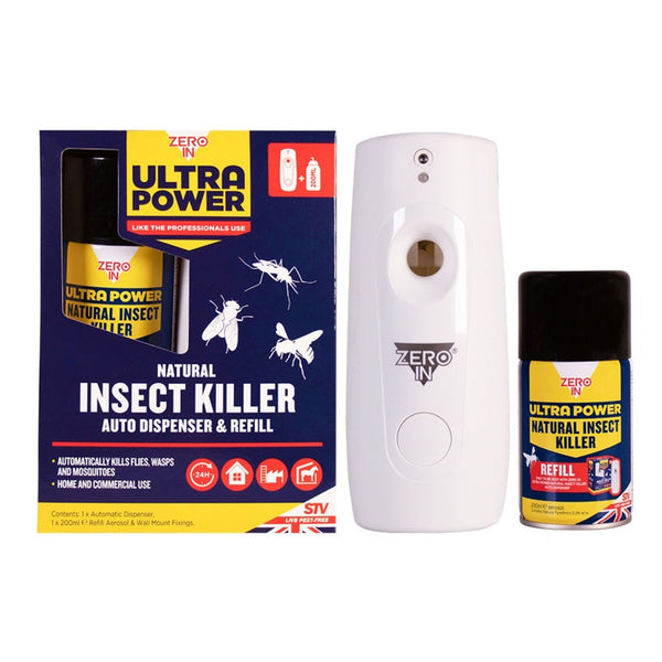 Zero In Natural Insect Killer automatic dispenser with refill can