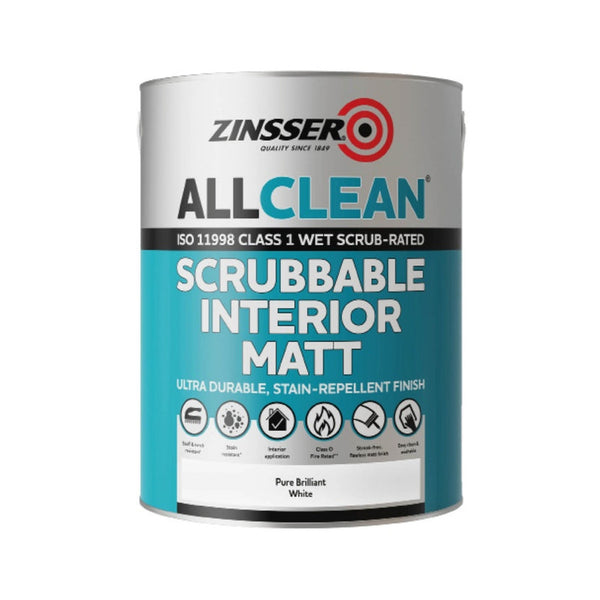 Zinsser Allclean White Scrubbable Matt 5L tin