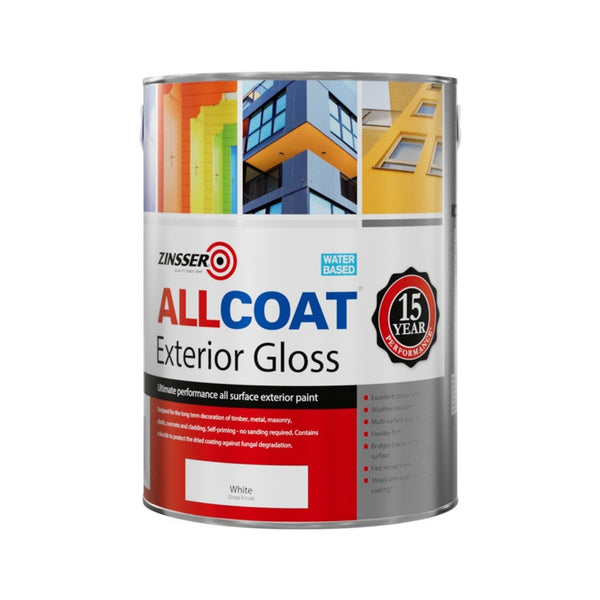 Zinsser Allcoat Exterior Water Based Gloss White 1L tin