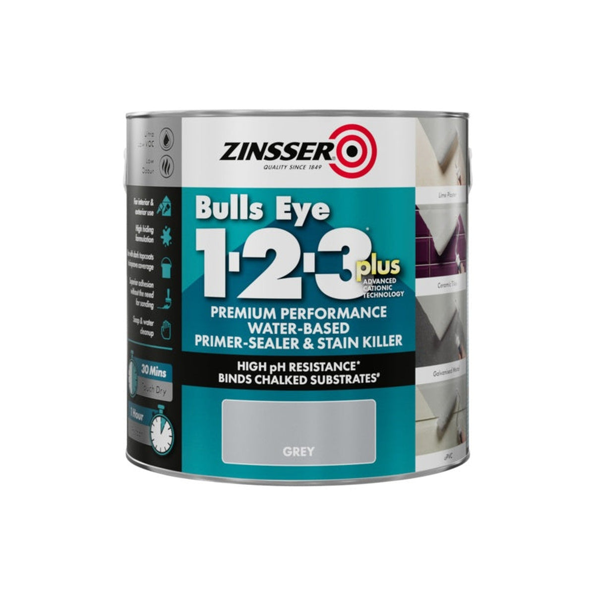 Zinsser Bullseye 1-2-3 Plus grey primer 2.5L