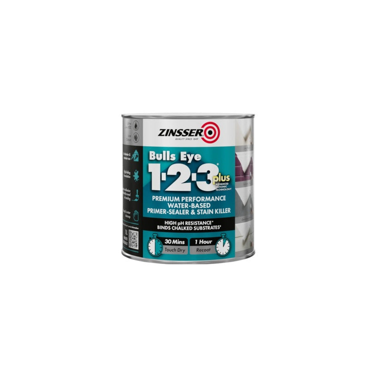Zinsser Bullseye 1-2-3 Plus water based primer 1L tin