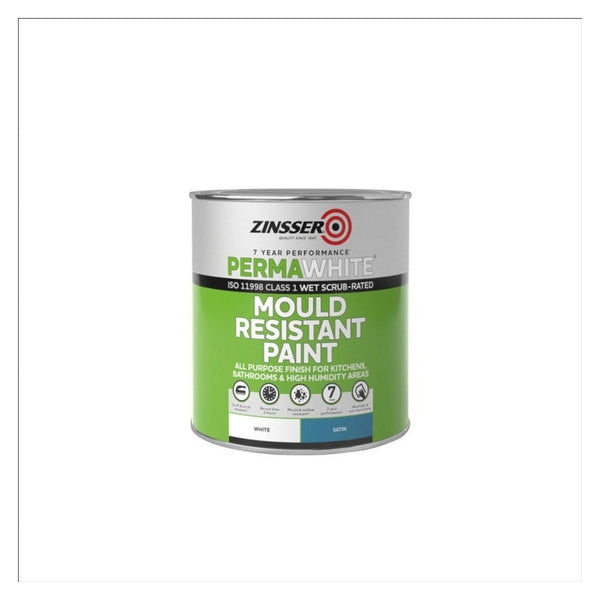 Zinsser Perma-White Interior Satin Mould Resistant Paint 1L tin
