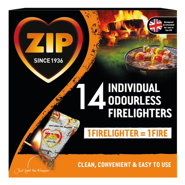 Zip Fast & Clean wrapped firelighters, pack of 14