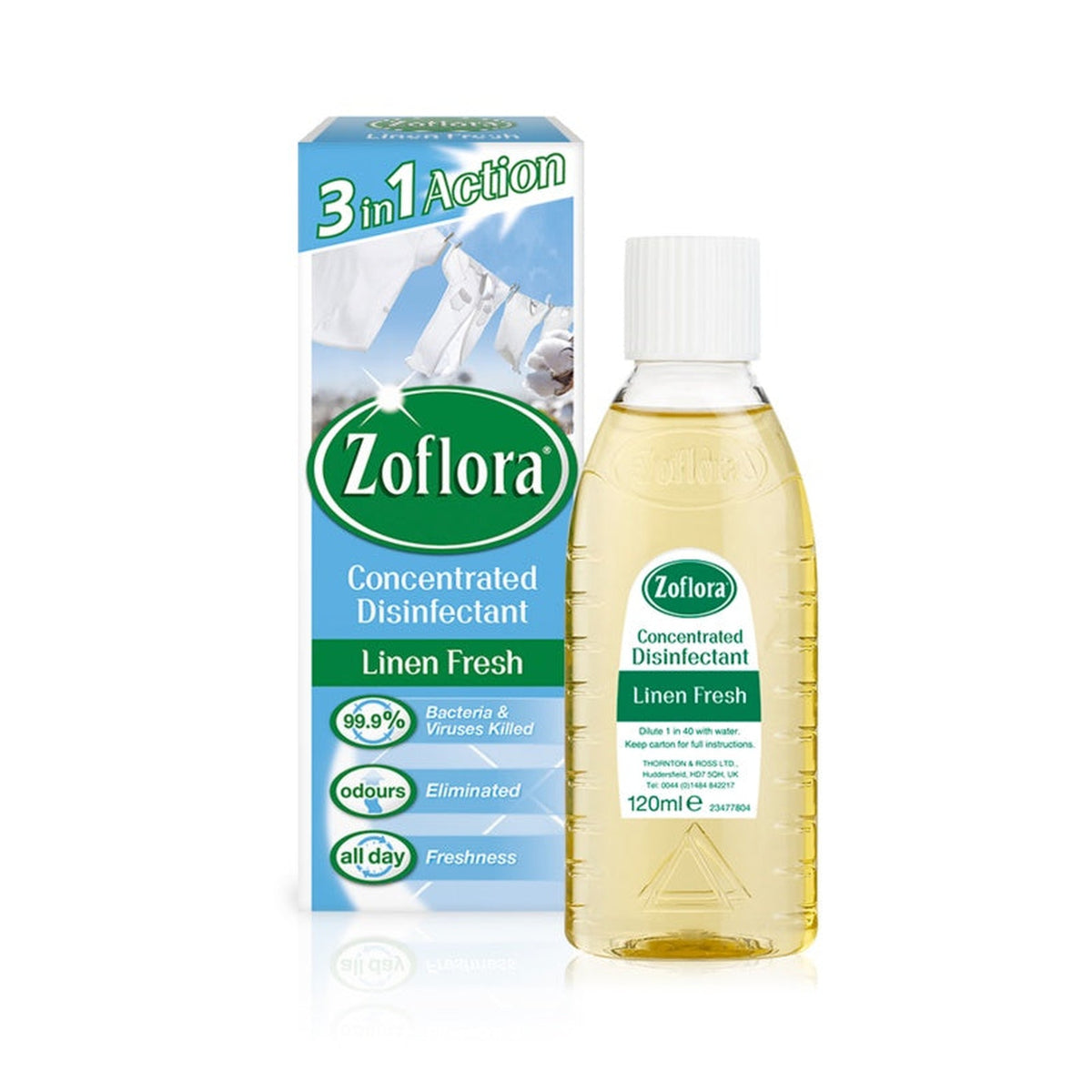 Zoflora Disinfectant 120ml bottle in Linen Fresh