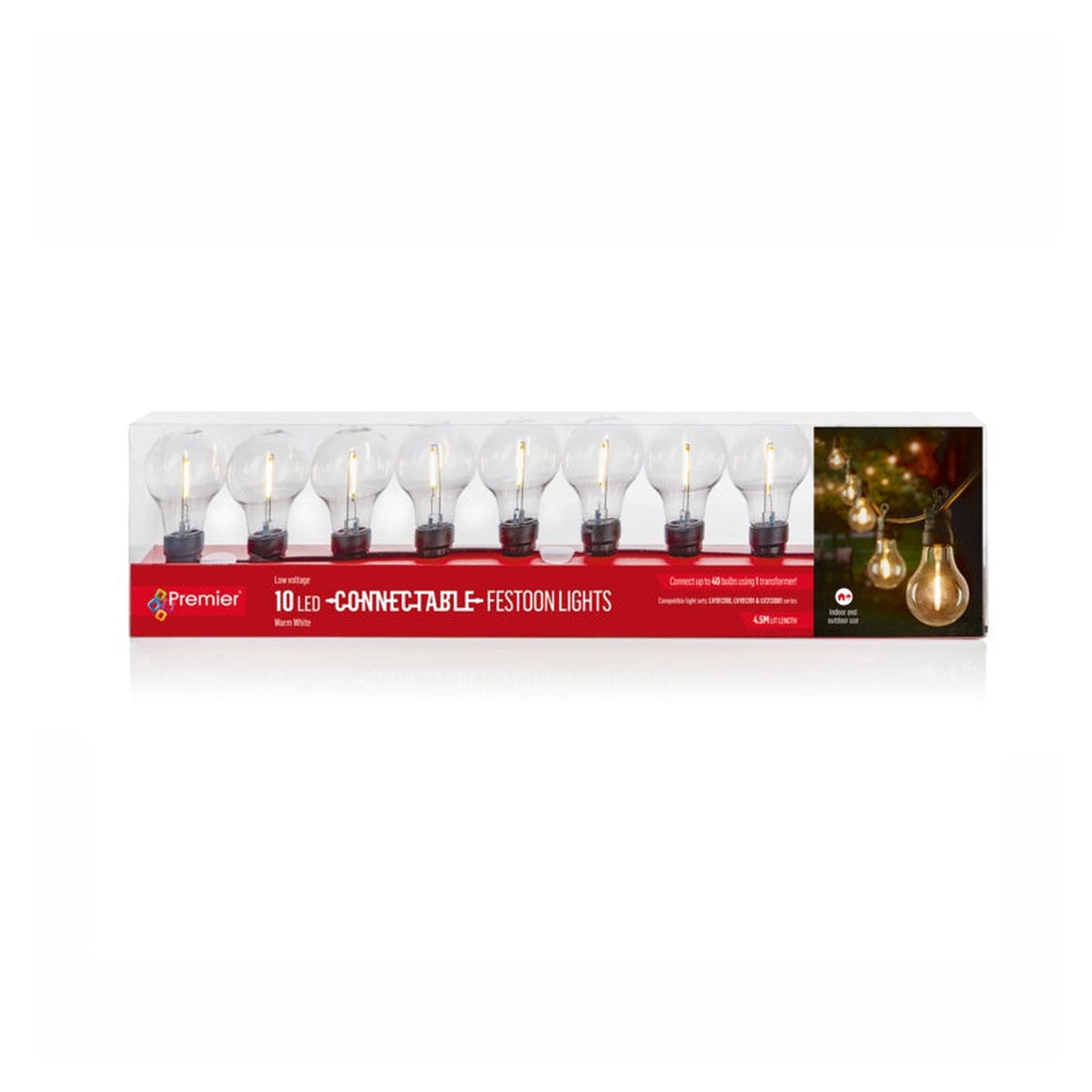 10 Bulb Connectable Lights A60 - Warm White, view 3