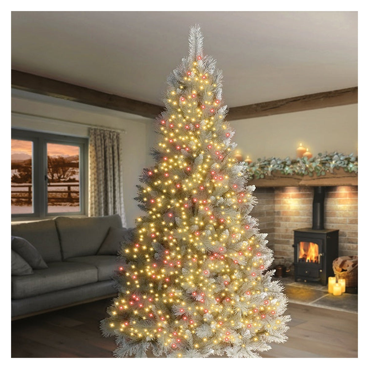 1000 LED Multi Action Treebrights - Red/Warm White - Clear Cable, view 2