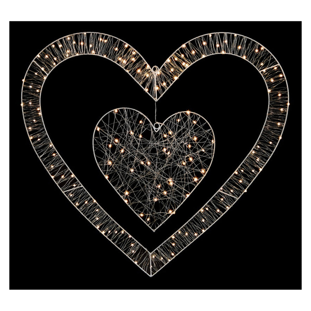 170 LED Double Heart - White 80cm