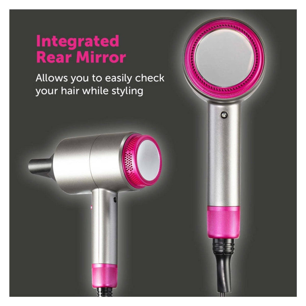 1800w Neon Professional Hair Dryer - Graphite & Pink, view 6