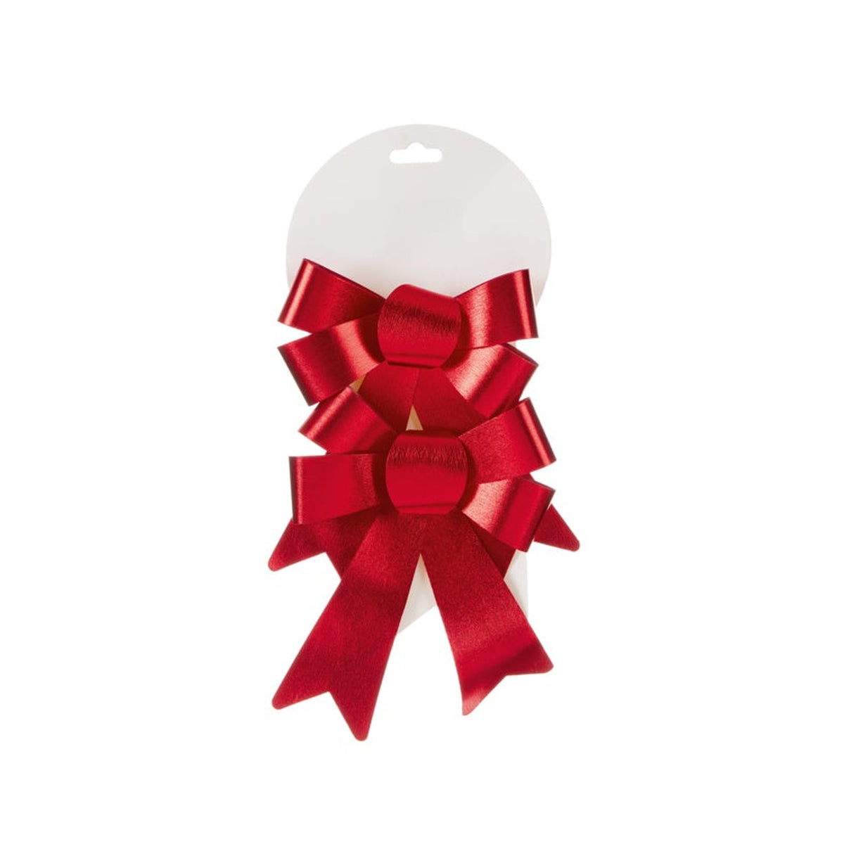 2 Piece Carded Red Bows - 17cm