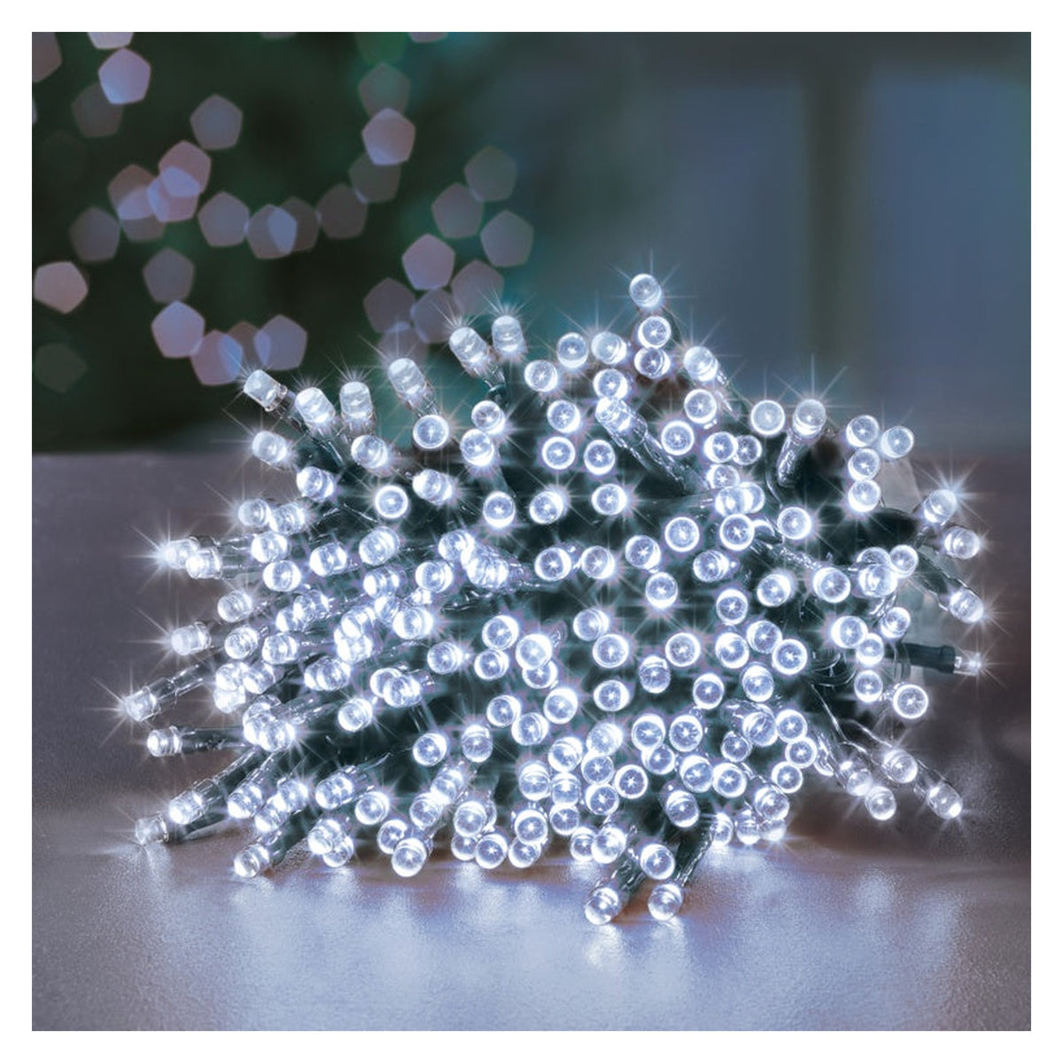 200 LED Multi Action Supabrights With Timer - White/Green Cable, view 2